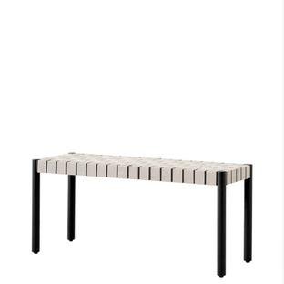 Betty Bank, TK4, 105 cm, Schwarz / Leinen natur