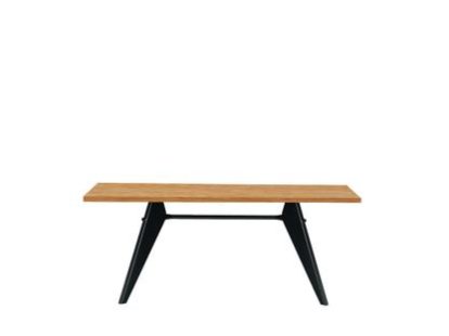 EM Table, 180 x 90 cm, Eiche natur massiv, geölt, Tiefschwarz