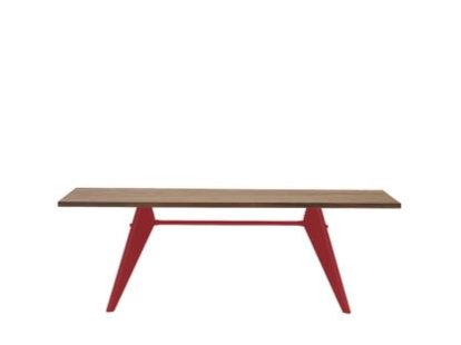 EM Table, 220 x 90 cm, Amerikanischer Nussbaum massiv, geölt, Japanese red