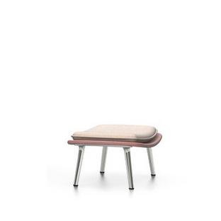 Slow Chair Ottoman, Untergestell poliert, Rot/crème