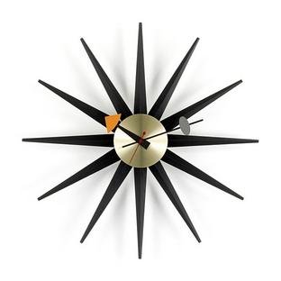 Sunburst Clock Black